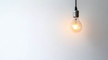Artistic lightbulb held by a hand, on a pure white background, ample space for adding creative text or concepts