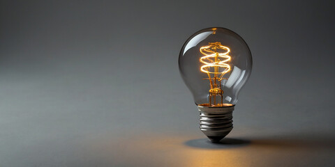 Light bulb on background, idea and creative inspiration themed banner template 