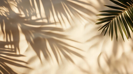 Obraz premium Beautiful Shadows of Palm Leaves on Soft Sand