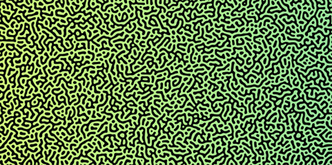 Abstract Reaction-diffusion Turing pattern natural texture green gradient color scheme. Linear design with biological algorithm psychedelic background. Reaction-diffusion or truing patter