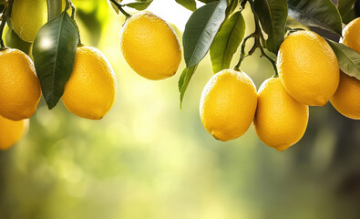 a close-up view of a bunch of ripe, green lemons hanging from a tree branch.