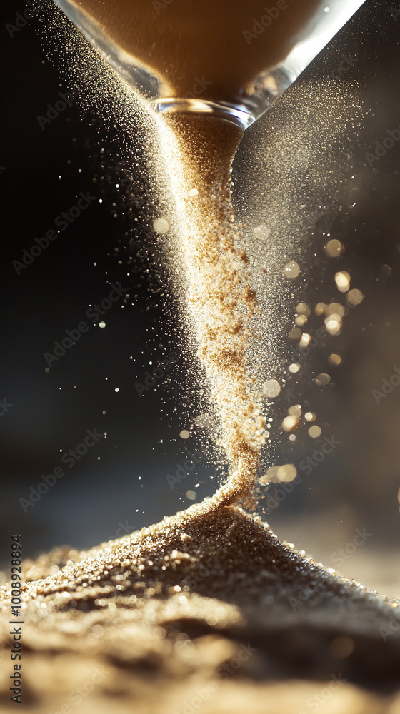Canvas Prints dynamic close-up of sand flowing through timepiece