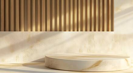 Light Colored Empty Podium in Minimalistic Setting