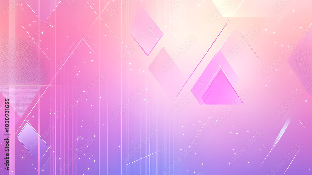 Poster abstract background with geometric shapes and soft pastel colors, featuring delicate lines and a gra