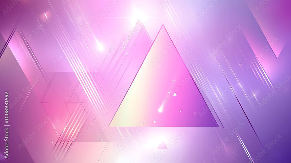 Aufkleber abstract background with pink and purple gradient with triangles and lines.