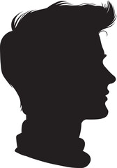 Vector Illustration Profile Silhouette of Man with Transparent Background