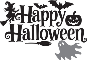 Halloween silhouette vector art illustration 