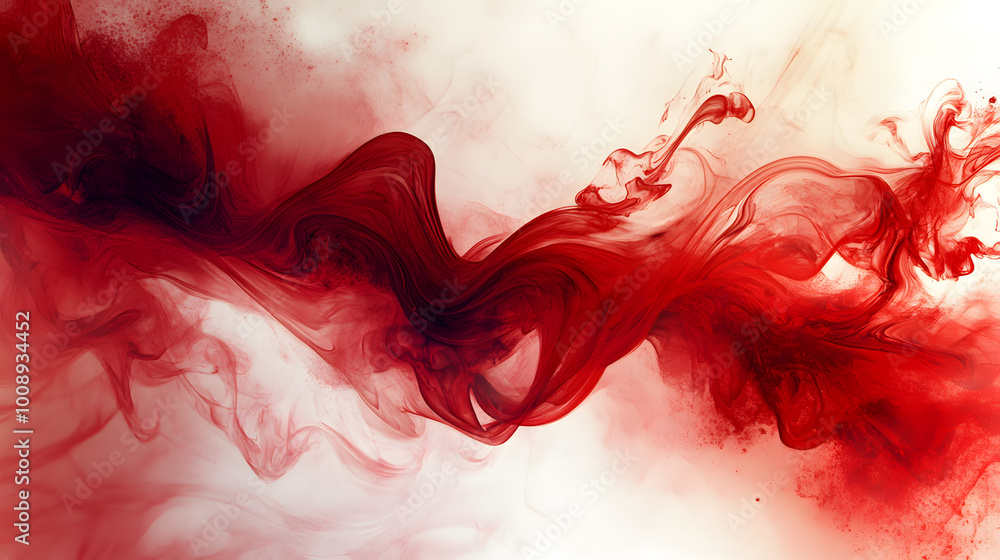 Canvas Prints red abstract patterns swirling red liquid colors, fluid ink wave background