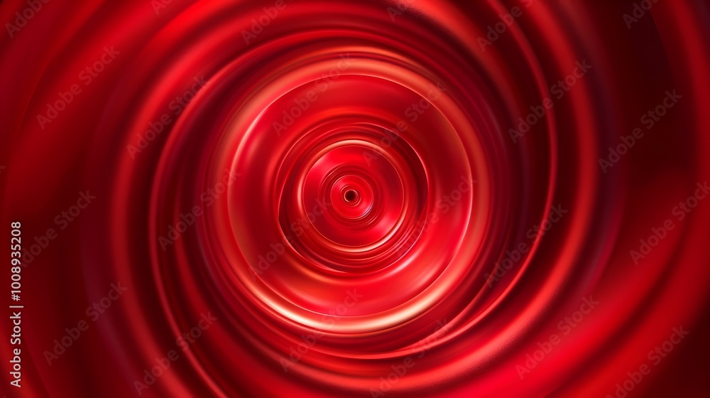 Poster mesmerizing red spirals twisting into infinity with glowing core