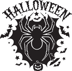 Halloween silhouette vector art illustration 