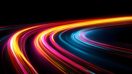 Abstract Light Trails in Vibrant Colors