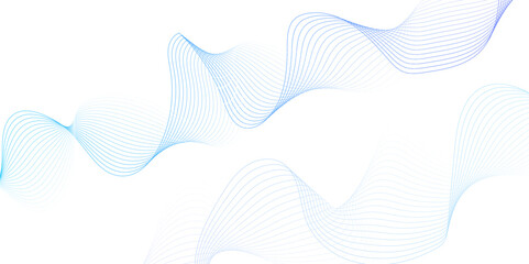 White wave curve lines banner background design. Abstract soft wave lines dynamic flowing blue light isolated background. Vector Illustration of the blue pattern of lines. stripes on white.	
