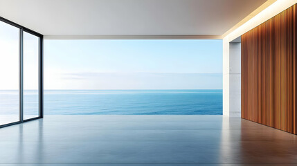 Modern Minimalist Interior with Large Windows