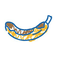 banana rotten food doodle icon sketch vector. banana rotten food sign. isolated symbol illustration