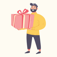 Modern design illustrations of valentine day gift