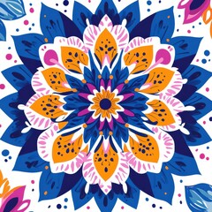 Fototapeta premium Vibrant Mandala Artwork in Bold Colors