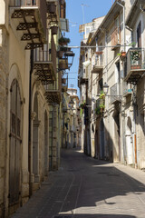 View of Corso Marcelli, the main street of the historic center of Isernia, Molise, Italy