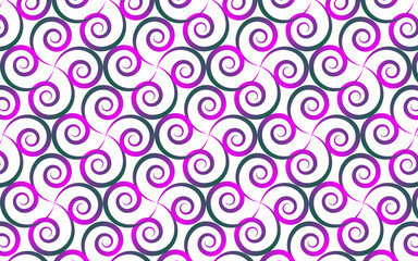 Spiral pattern with pink-green gradients, used for printing fabrics and designing clothes and other things as desired.