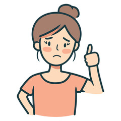 Cute Girl giving thumbs up cartoon vector illustration