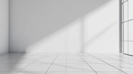 Obraz premium Minimalism flat white color interior decor, white background