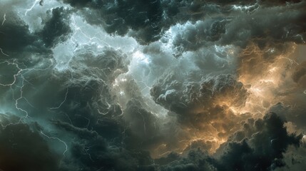 High-resolution satellite image of a major thunderstorm, detailing the complex cloud structures and lightning bolts