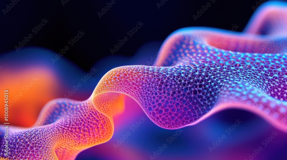 Poster vibrant abstract wave with intricate patterns