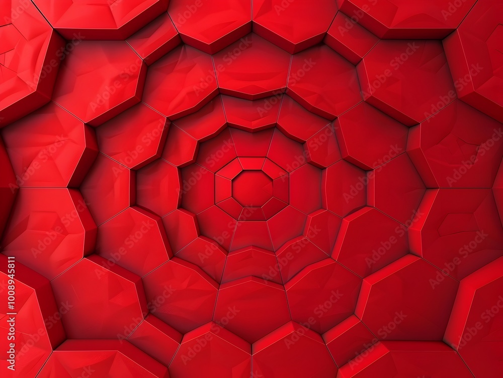 Aufkleber radiant red hexagonal abstract layered 3d background concept