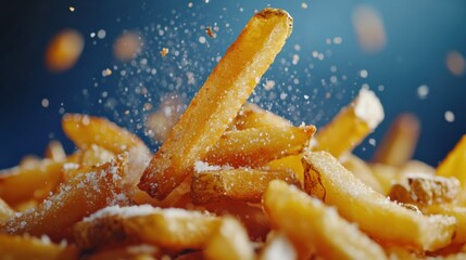 Dynamic Shot of Floating French Fries