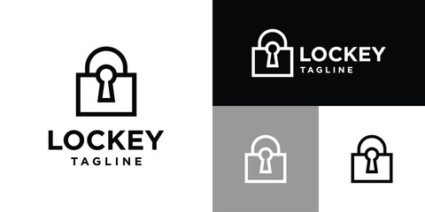 Vector design template of padlock logo. Key, security, privacy. Icon symbol EPS 10.