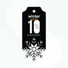 winter sale vector. winter sale tag. winter sale 10% discount. winter 10% discount tag