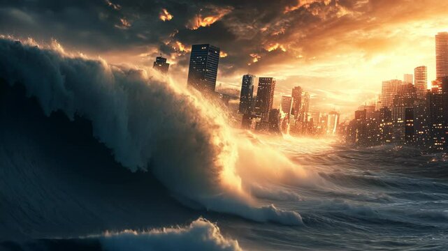 a city hit by a devastating tsunami