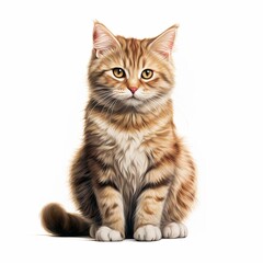 Little cat isolated on white background