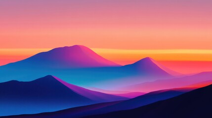 Vibrant Psychedelic Landscape at Dusk