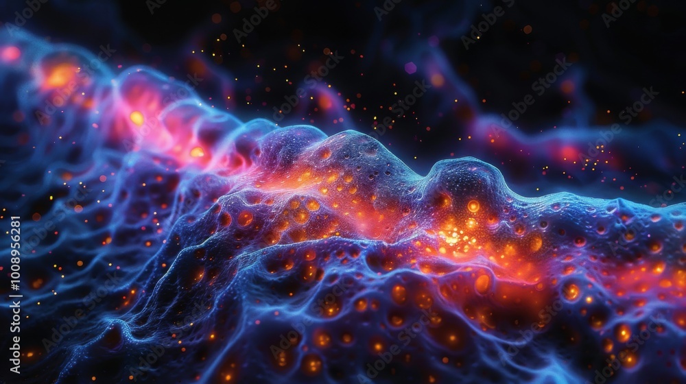Poster an electron micrograph displaying the ultrastructure of a neuromuscular junction, highlighting the s