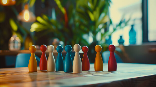 Diverse figures symbolizing unity and collaboration across races, engaging in a harmonious gathering, fostering a sense of community.