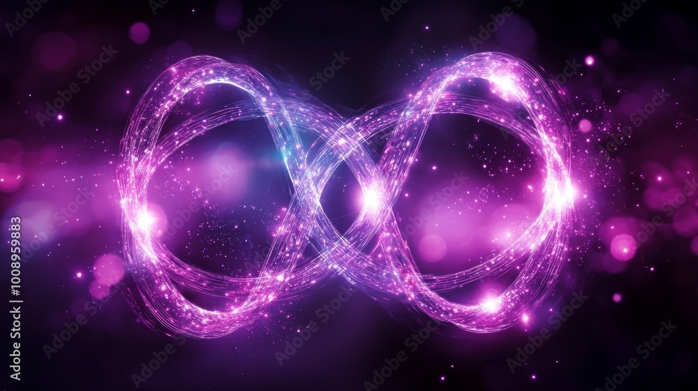 Poster visual representation of quantum cryptography networks illustrating entangled particles and connecti