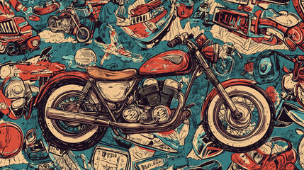 Vehicle doodles background