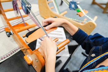 Carpet weaving workshop held within the fair