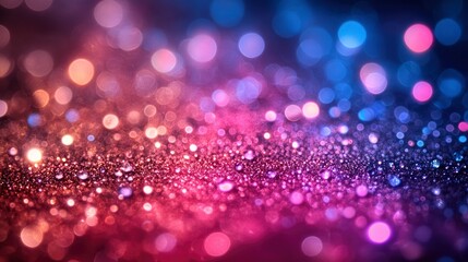 Abstract Sparkle Background with Pink and Blue Bokeh Lights