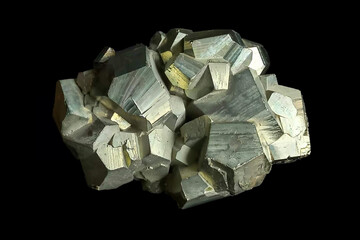 Close-up of a pyrite mineral with vibrant golden reflective surfaces
