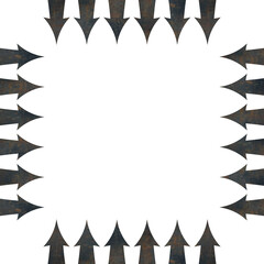 Rahmen aus rostigen Metallpfeilen