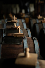 Balsamic vinegar barrels where the vinegar waits to be aged.