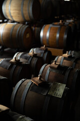 Balsamic vinegar barrels where the vinegar waits to be aged.