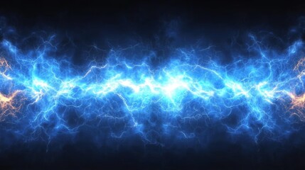 Fototapeta premium Abstract Blue And Orange Electrical Discharge, Electrification, Blue Lightnings, Electric Lights