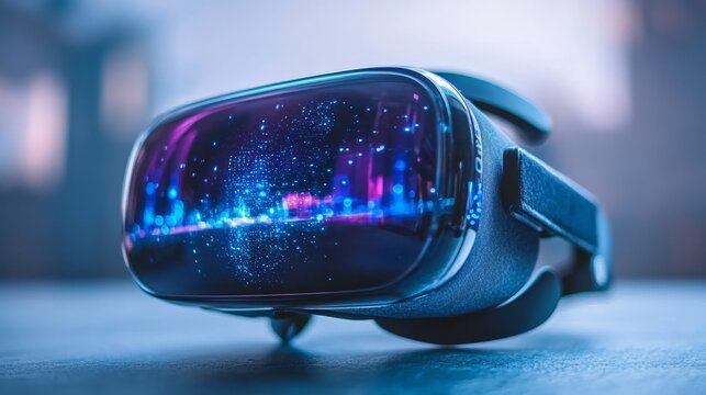 VR Headset, Futuristic Hologram, Artificial Intelligence, Virtual Reality, Education, Smart Learning