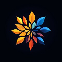 Fototapeta premium Abstract Colorful Flower Logo Design with Gradient Leaves