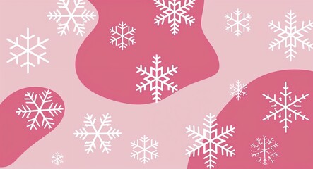 Delicate snowflake patterns in a pastel pink abstract design