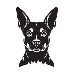 A dog silhouette head icon vector art with white background.