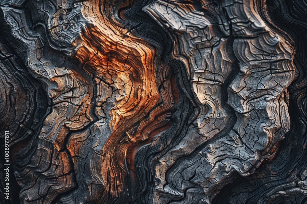 Aufkleber Close up view of a tree trunk texture and pattern