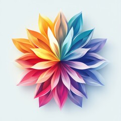 Fototapeta premium Abstract Colorful Flower Design Rainbow Petals Floral Illustration